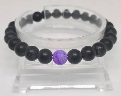 Onyx en Amethist Armband
