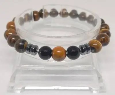 Onyx en Tijgeroog Armband