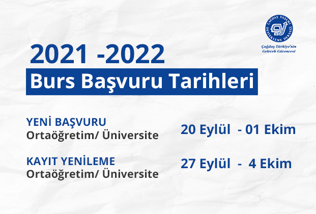 2021 ÇYDD BURS BAŞVURSU LİSE 180 ÜNİVERSİTE 320 TL BURS İMKANI