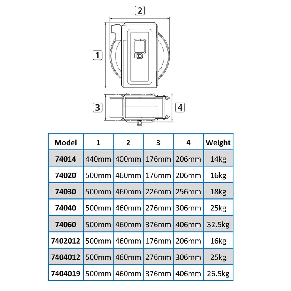 ST 20. STAINLESS STEEL AUTOMATIC HOSE REEL