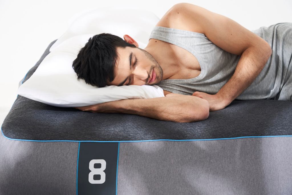 man sleeping on eight sleep