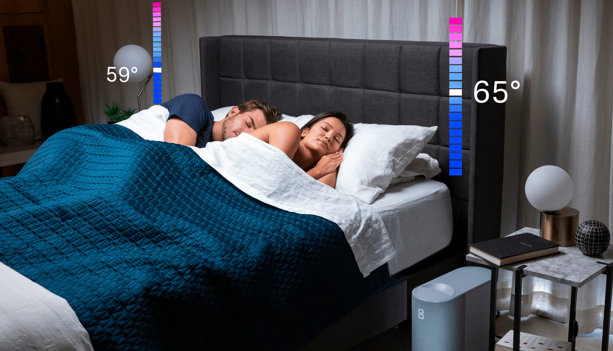 couple sleeping on eight sleep pod pro