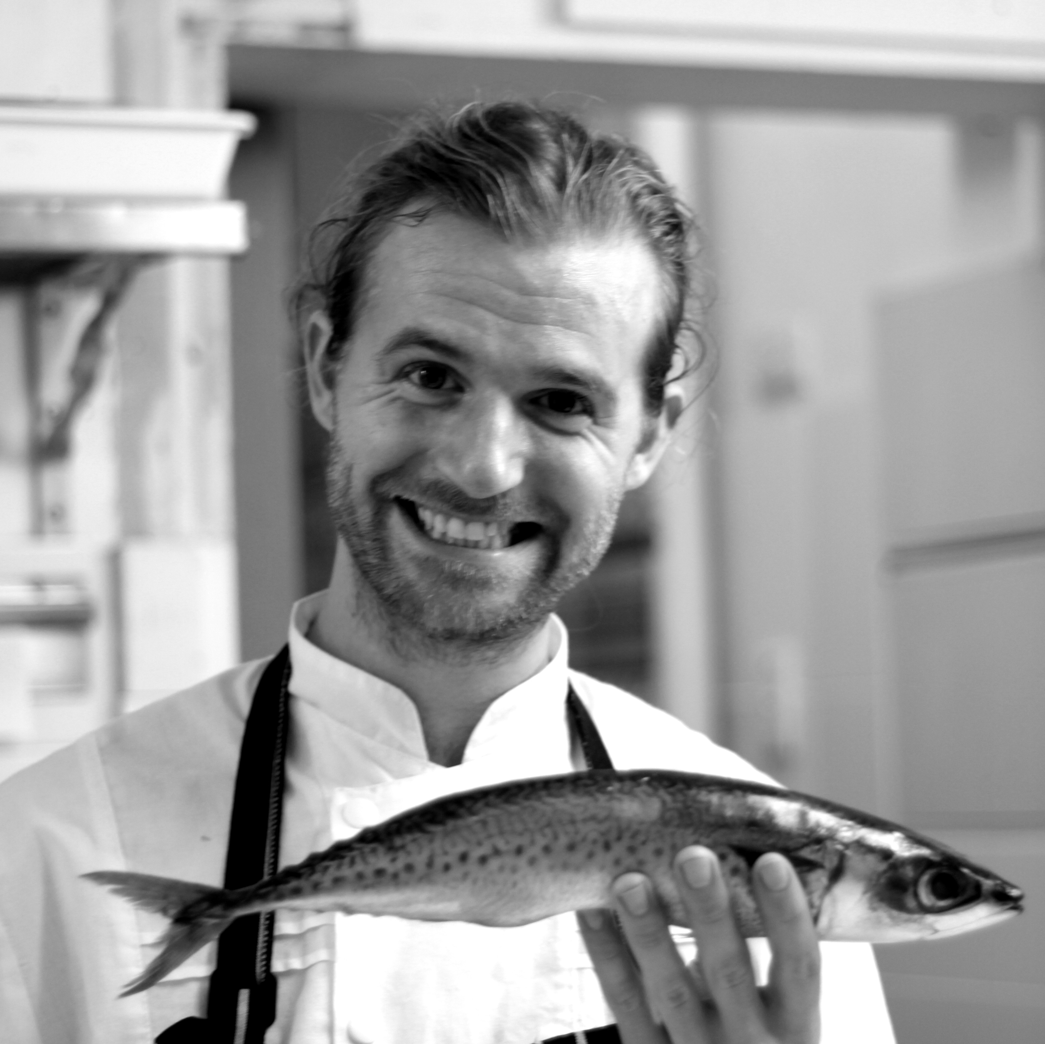 a blue-eyed mackerel... and a blue-eyed chef