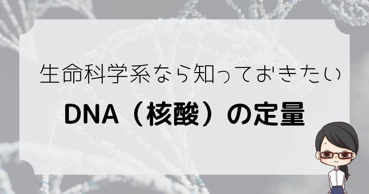 生命科学系なら知っておきたい〜DNA（核酸）の定量