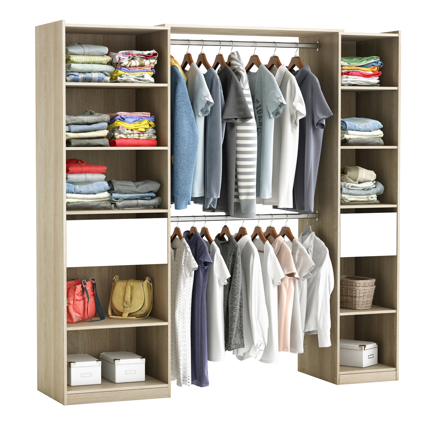Oje, sieht so aus, als wäre kleiderschrank mit extrem vielen fächern!!! schon verkauft worden. XXL Kleiderschrank #5077 EICHE begehbar offen Garderobe