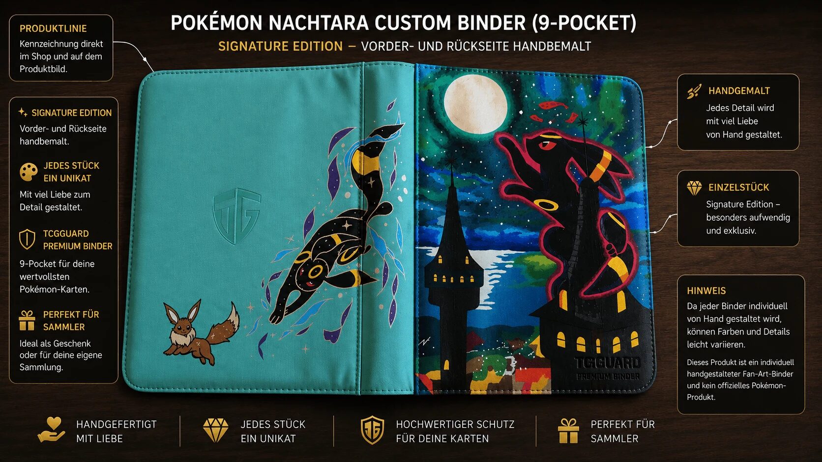 Pokémon Nachtara Custom Binder (9-Pocket), Signature Edition | TCGUARD