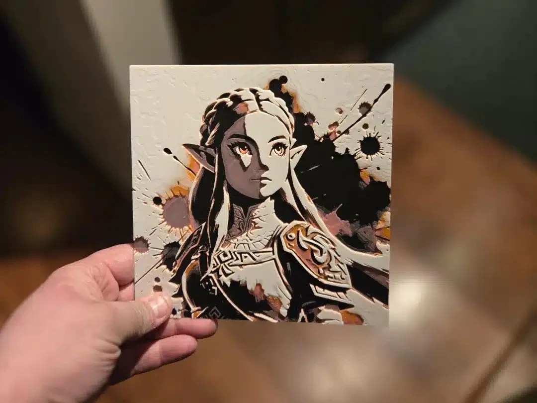 Graffiti Zelda - HueForge 3D Bildplatte