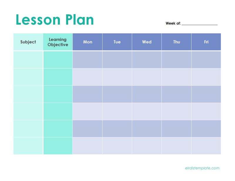 Organize Your Lessons With A Free Weekly Lesson Plan Template - Premium Space Illustration Gallery - HD