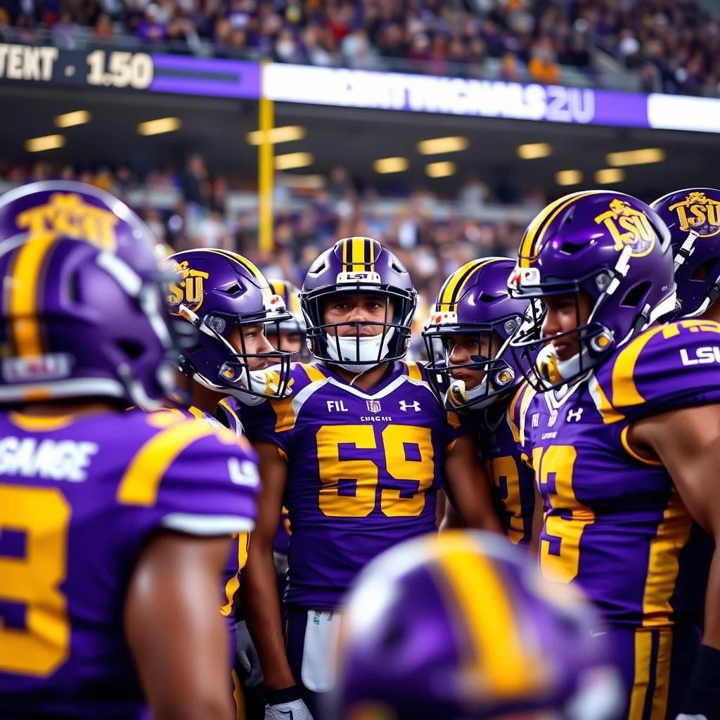 LSU Vs Vanderbilt Historic SEC Showdown Preview And Analysis EJADE GAMES LSU Tigers Team Huddle Before Game Against Vanderbilt 