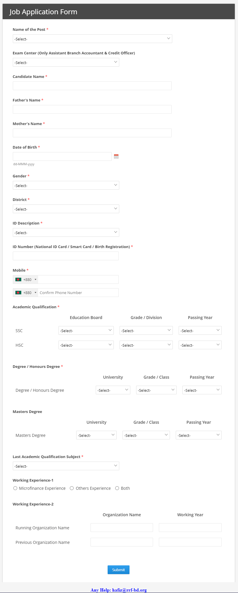 application form