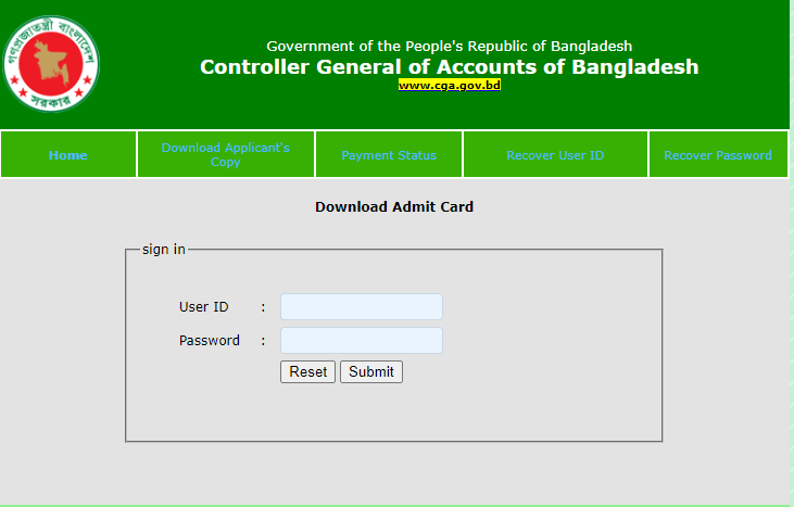 CGA Teletalk Admit Card