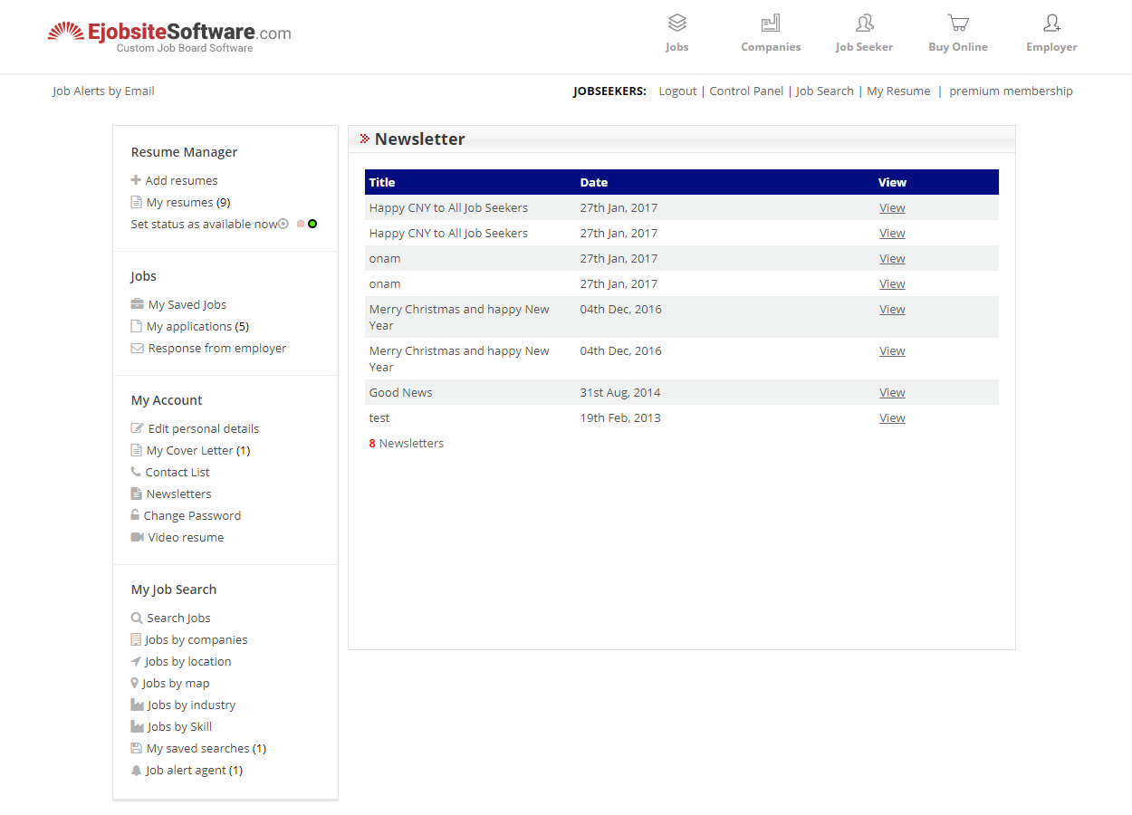 Recruitment software - newsletter & messaging
