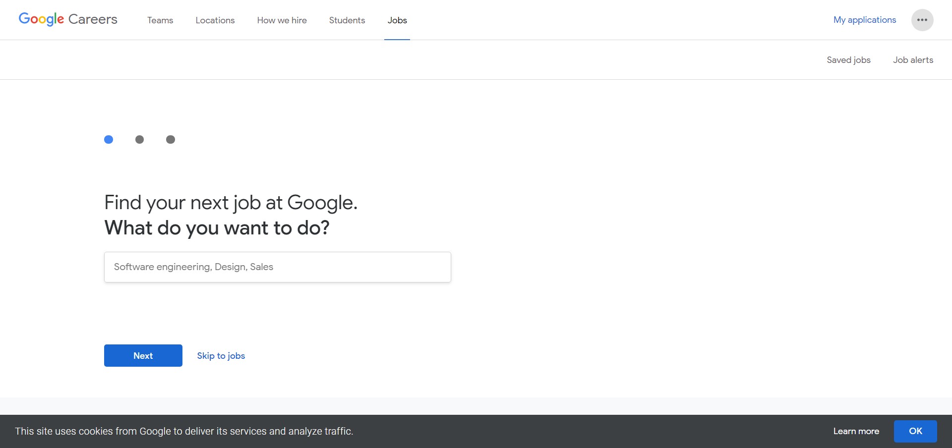 Google career page
