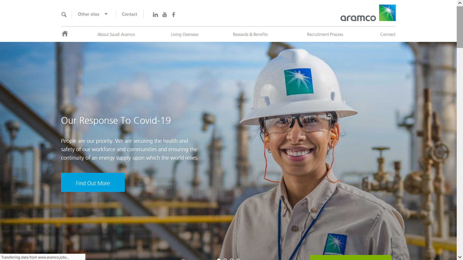 aramco careers job board screenshot