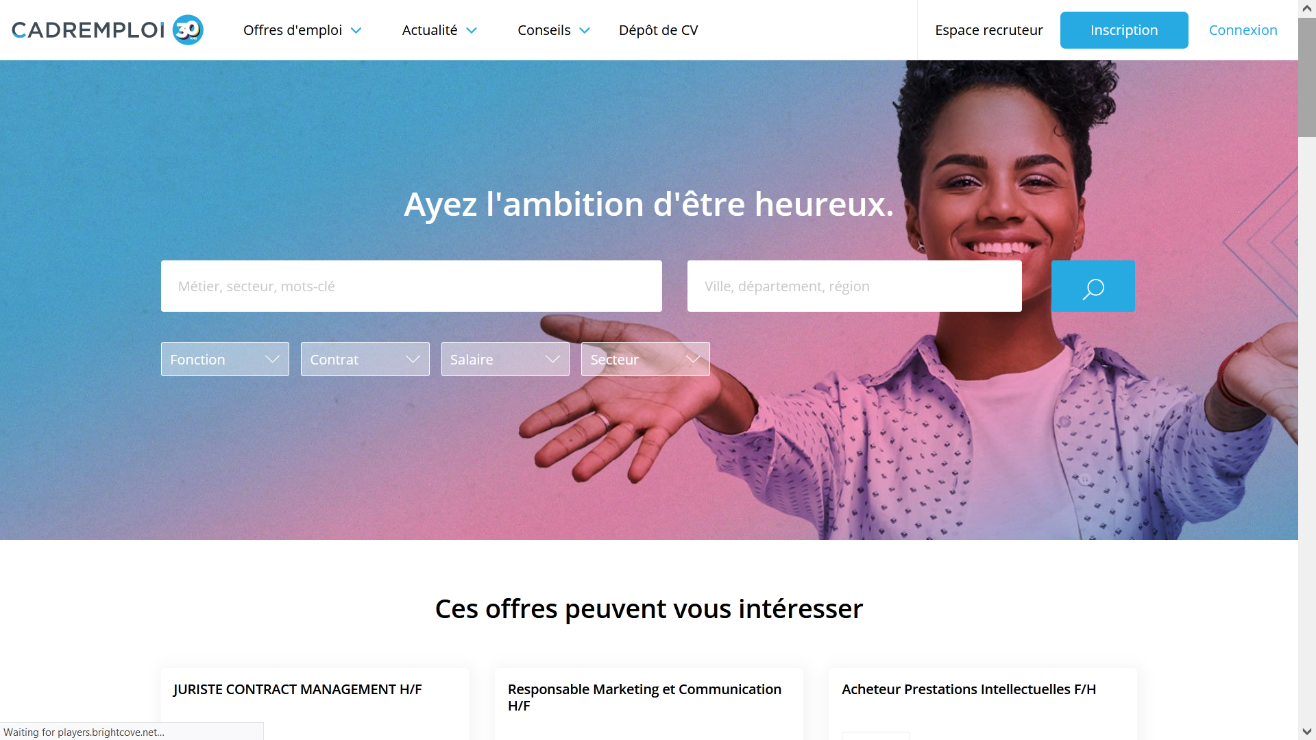 cadremploi.fr job board screenshot