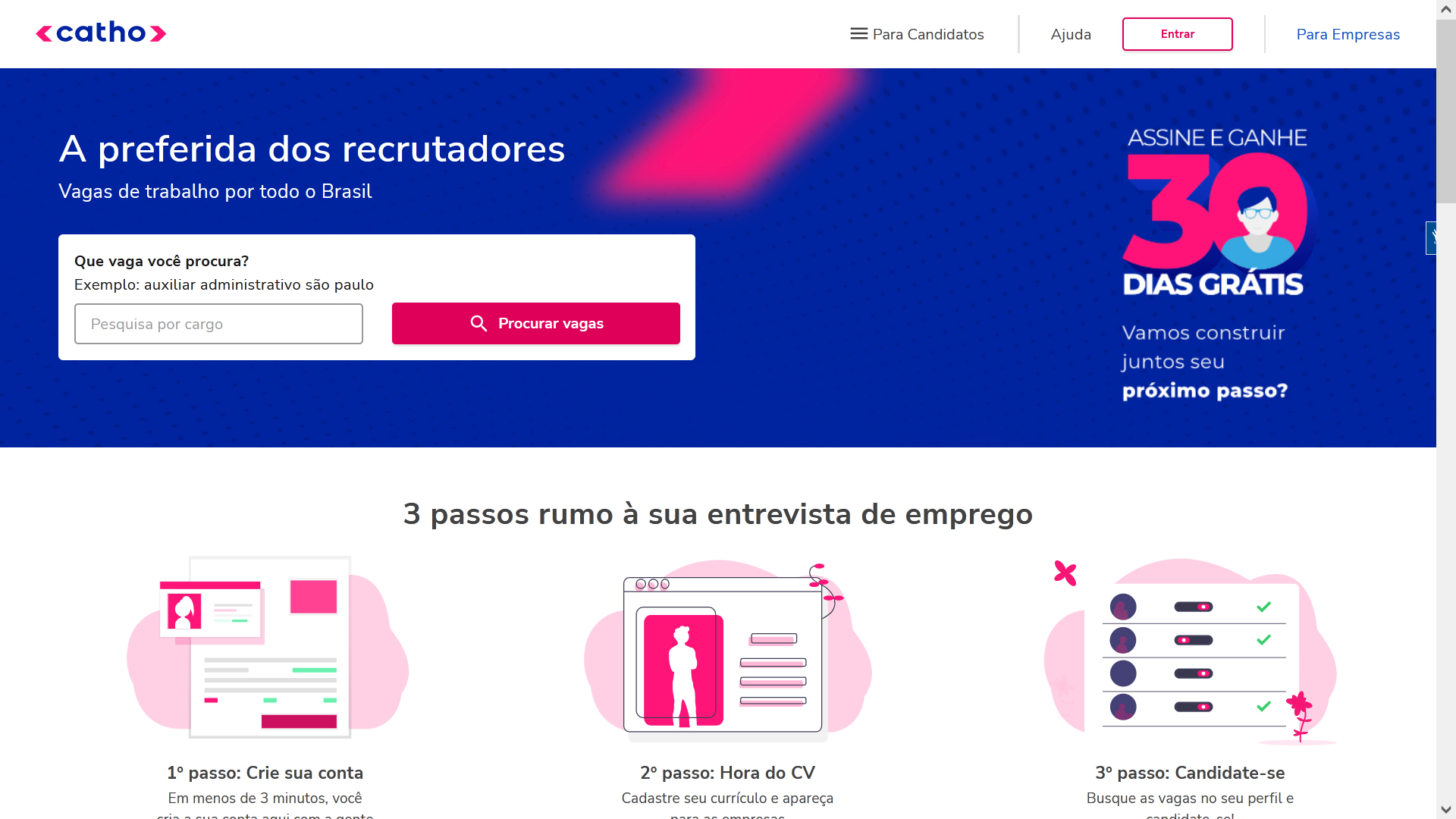 catho.com.br job board screenshot