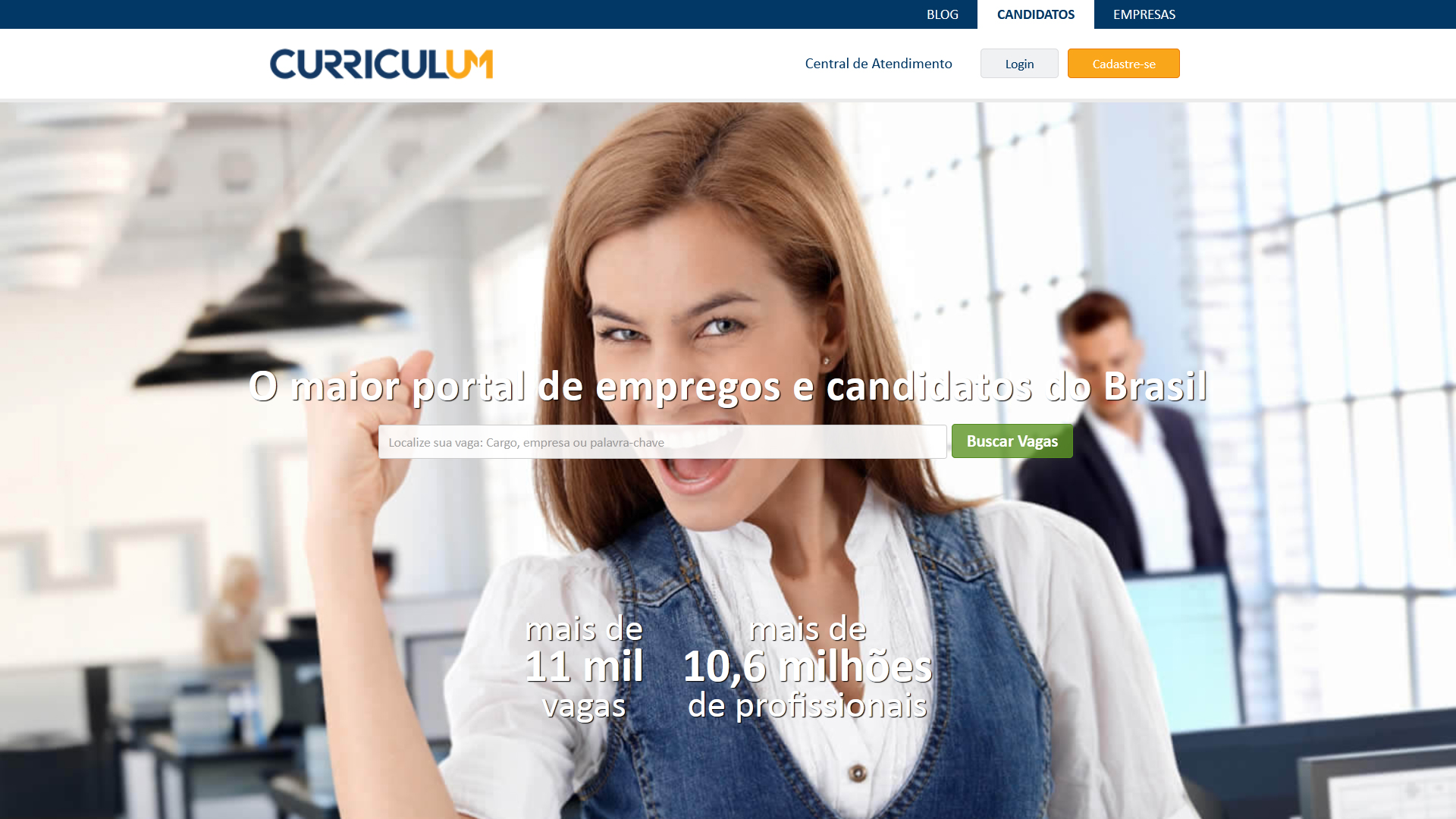 curriculum.com.br job board screenshot