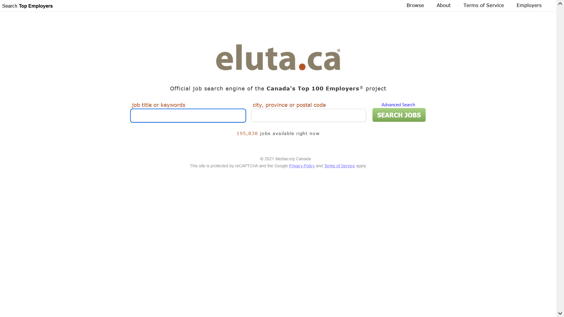 eluta.ca job board screenshot