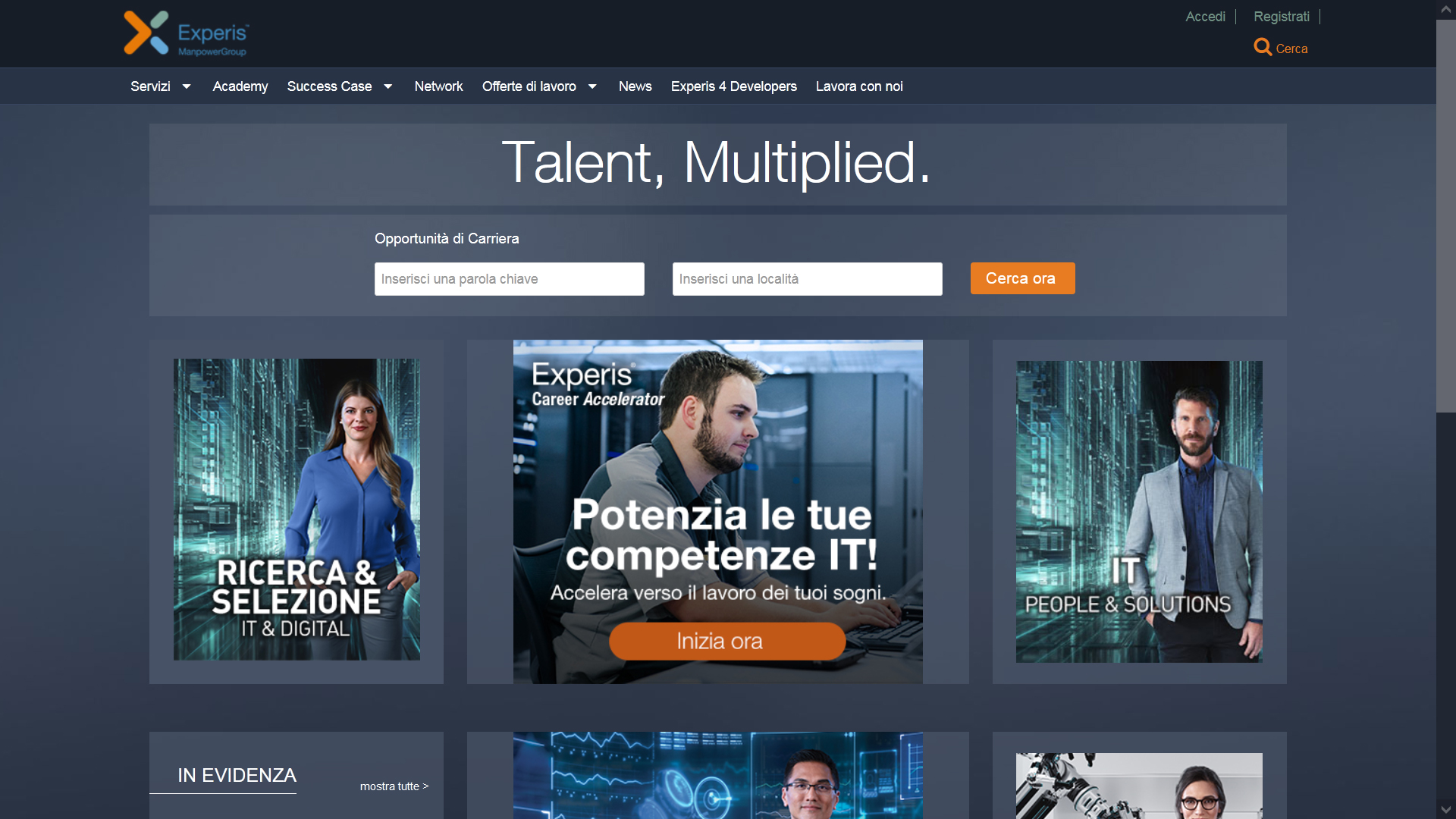 experis.it job board screenshot
