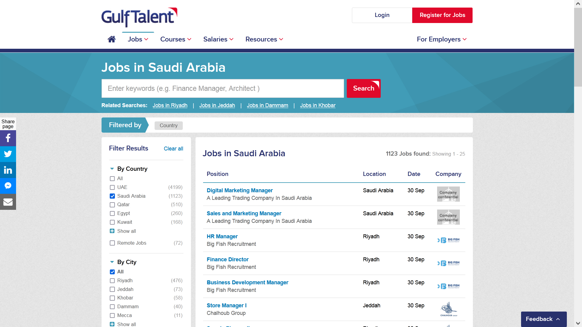 gulftalent.com job board screenshot