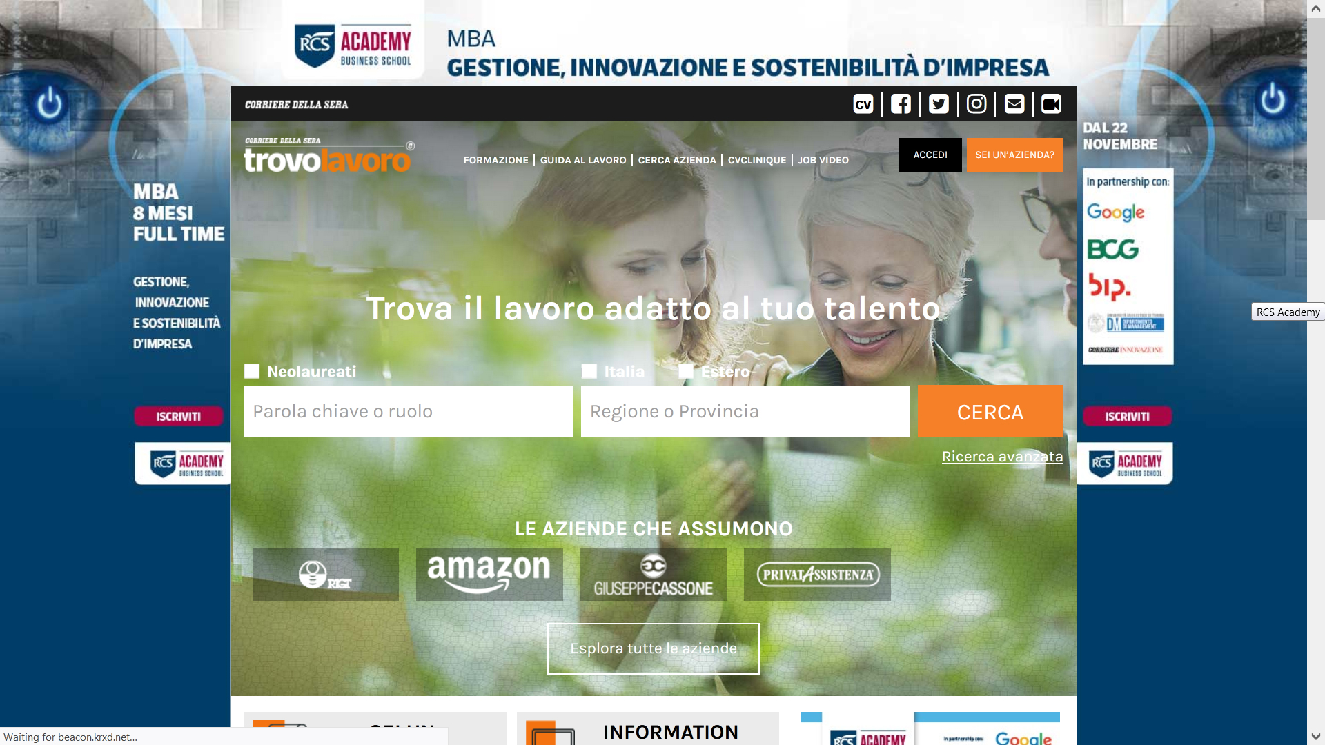 trovolavoro job board screenshot