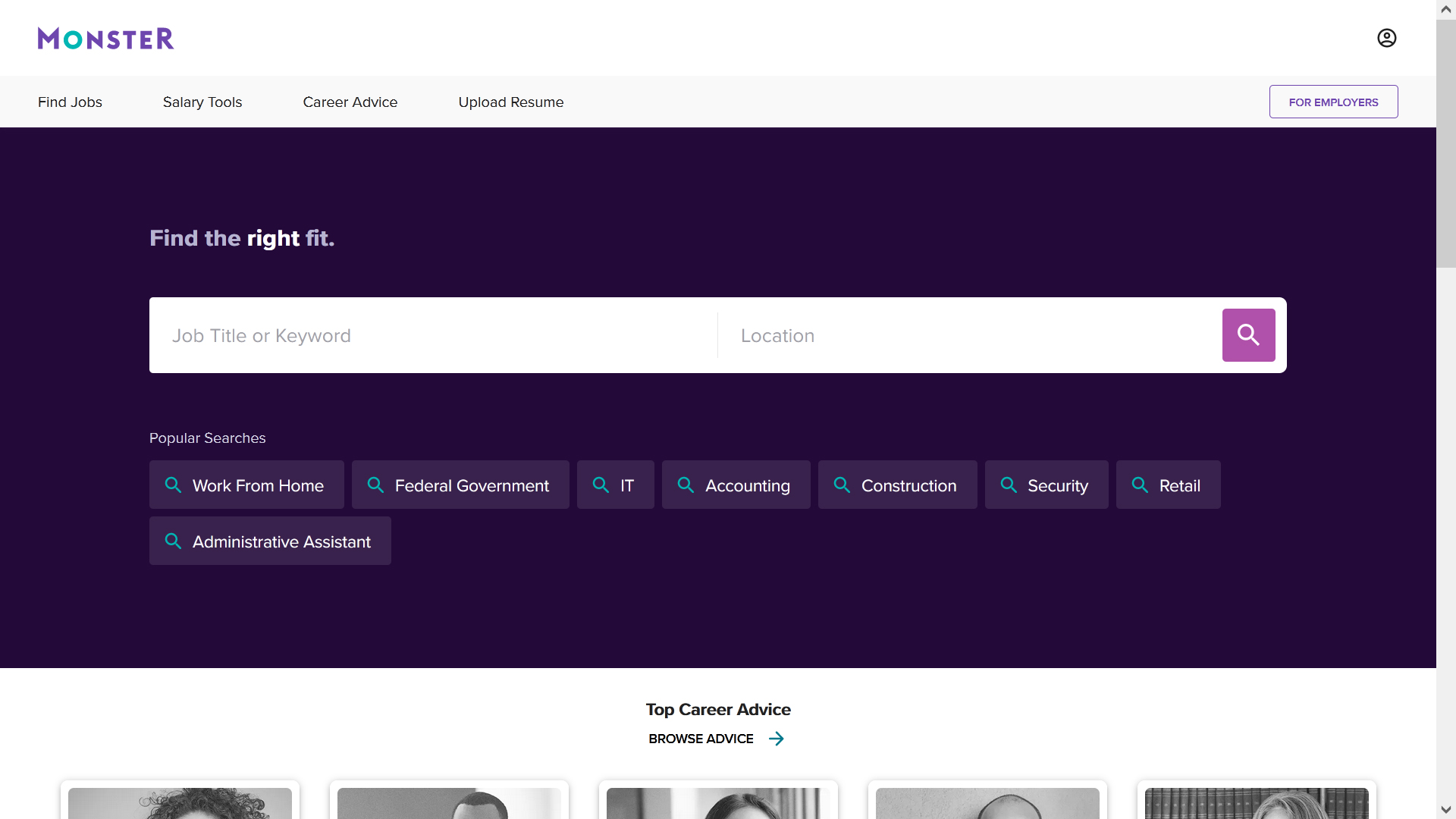 monster.ca job board screenshot