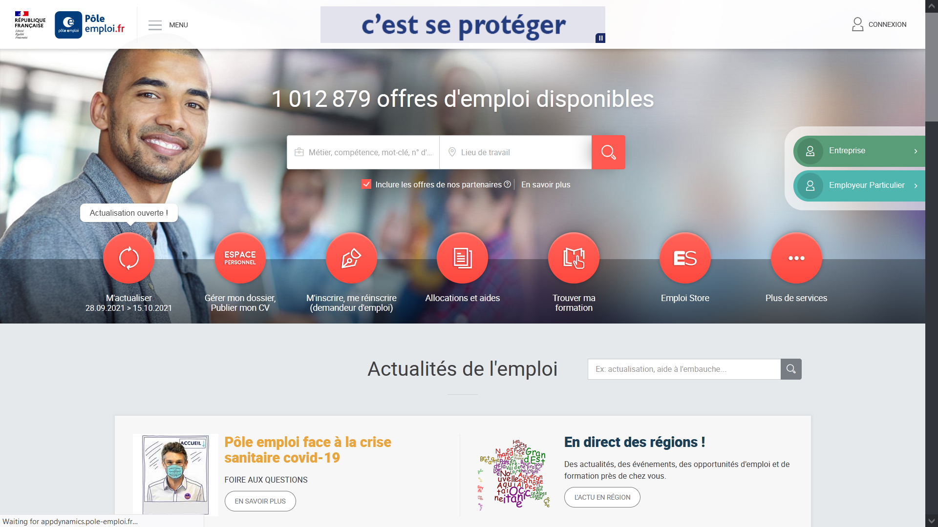 France Travail (ex-Pôle emploi) job board screenshot
