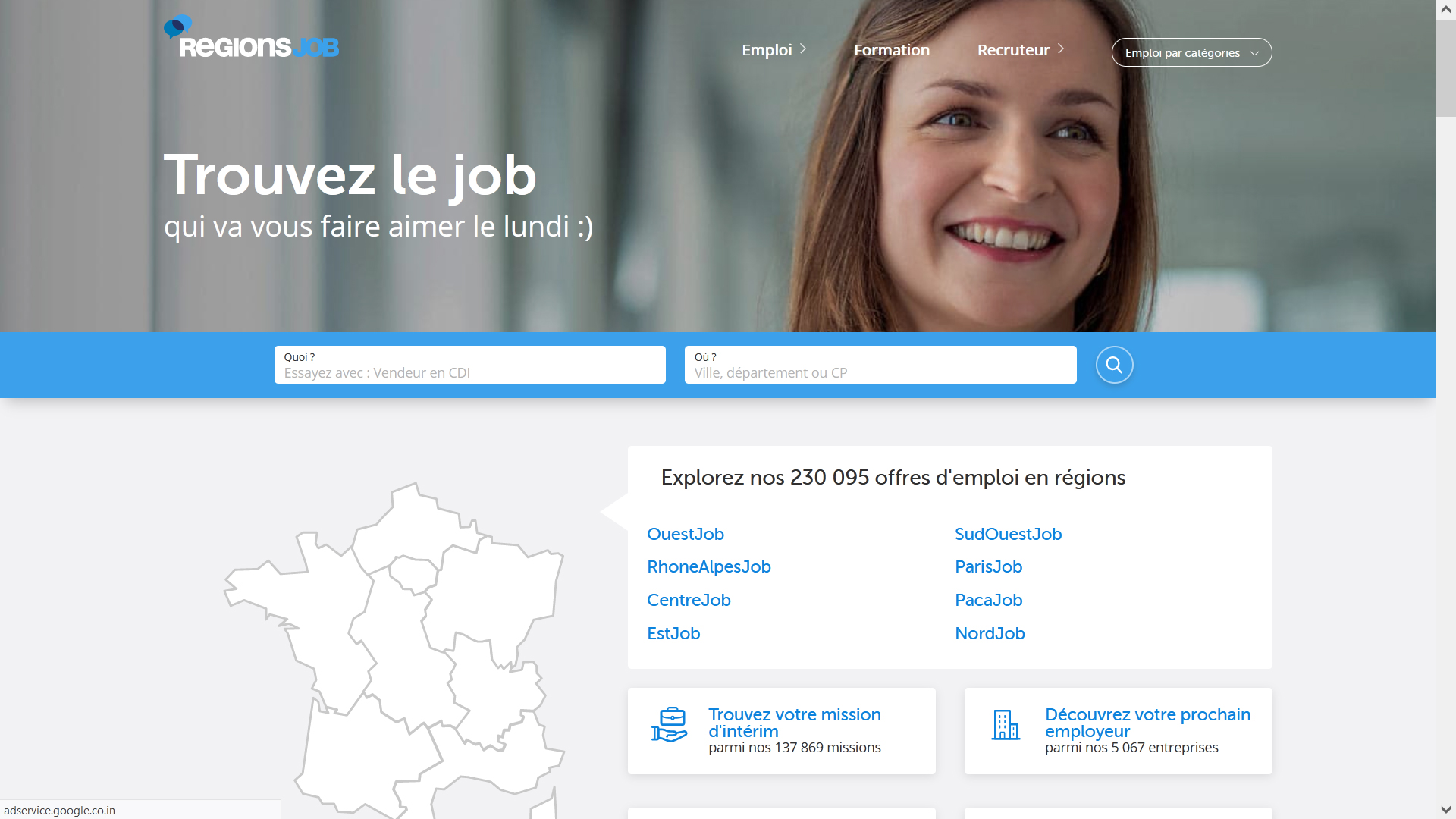 HelloWork (ex-RegionsJob) job board screenshot