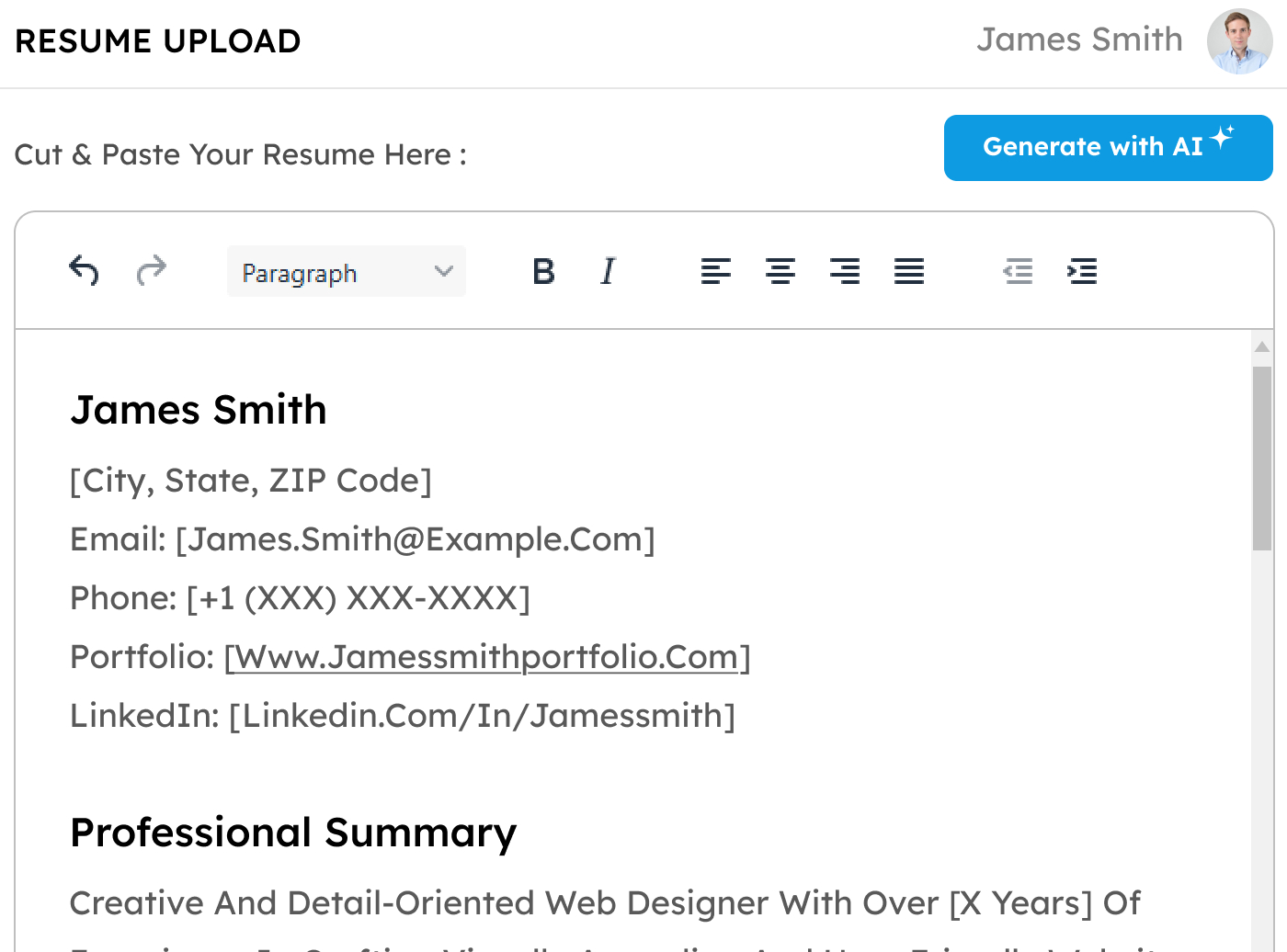 AI resume generator