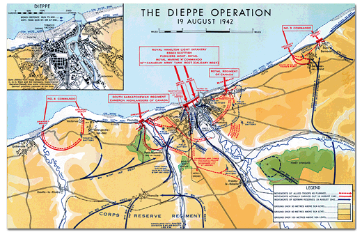 pics Dieppe Raid 1942 Map dieppe raid 1942 essex and kent scottish
