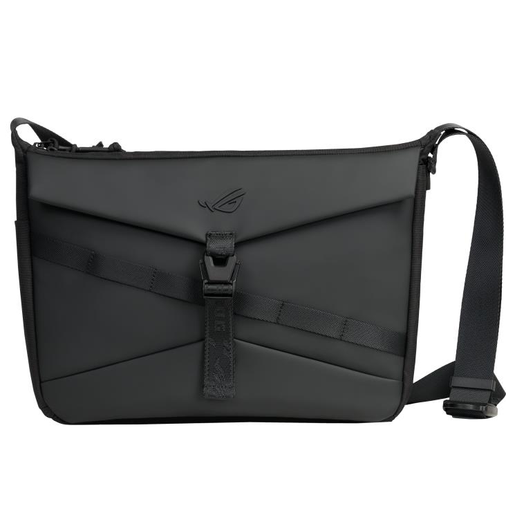 Geanta messenger ASUS pentru laptop, din poliester, captusita, cu curea reglabila, ROG Archer Messenger 14, max. 14 inch (Negru) 90XB0AR0-BME000