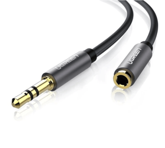Cablu audio Ugreen, AV118 stereo 3.5 mm jack (T) la 3.5 mm jack (M), 1 m, conectori auriti, negru 10592