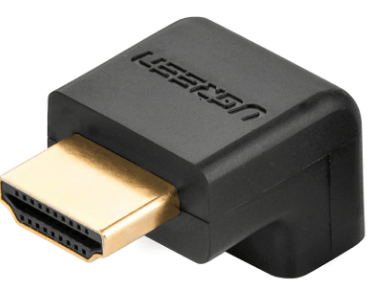 Adaptor video Ugreen, HD112 cupla extender HDMI (T) la HDMI (M), 90 grade jos, rezolutie maxima 4K UHD (3840 x 2160) la 60 Hz