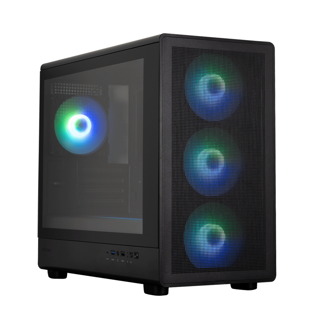 Carcasa Zalman M5, mini tower, gaming, fara sursa, suporta 12xfan, 4xfan inclus, PSU shroud, afisaj electronic, USB Type-C x 1