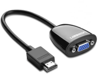 Cablu video Ugreen, MM105 HDMI (T) la 1 x VGA (M) 1920x1080 la 60Hz fara sunet, lungime 0.15m, negru 40253