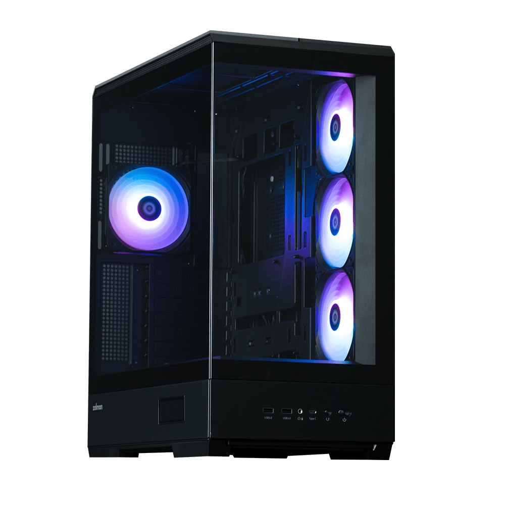 Carcasa Zalman P50 DS, middle tower, gaming, fara sursa, suporta 10xfan, 4xfan inclus, PSU shroud, USB 3.1 gen1 x 2, audio+mic