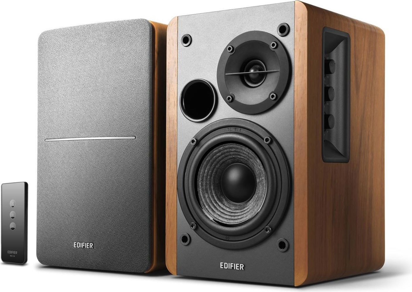 Boxe EDIFIER 2.0, RMS: 42W (2 x 21W), telecomanda wireless, volum, bass, treble, brown, R1280T