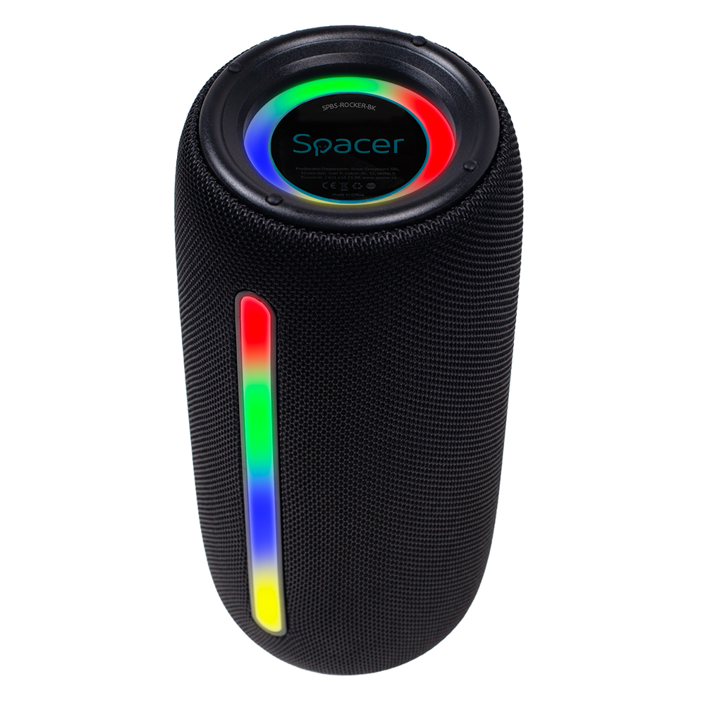 Boxa SPACER portabila bluetooth, ROCKER-BK, RMS: 10W (5W x 2), RGB, acumulator 1800mAh, timp de functionare pana la 5 ore