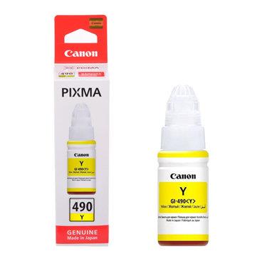 Cartus Cerneala Original Canon Yellow, GI-490Y, pentru G1400/G2400/G3400, 70ml, BS0666C001AA