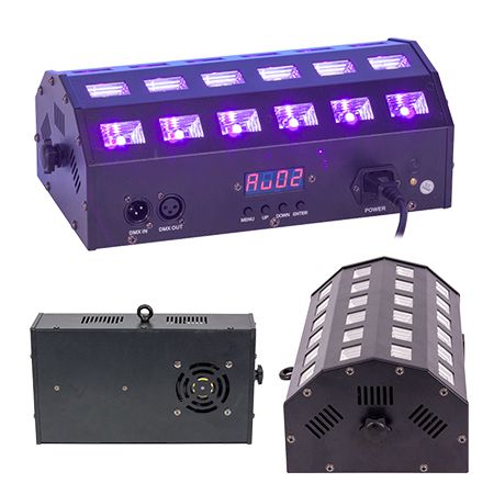 Proiector LED 2 in 1 albe si UV 24 x 3W cu DMX