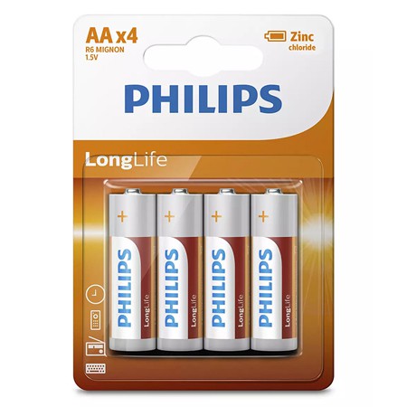 Baterie longlife R6 aa blister 4 buc Philips