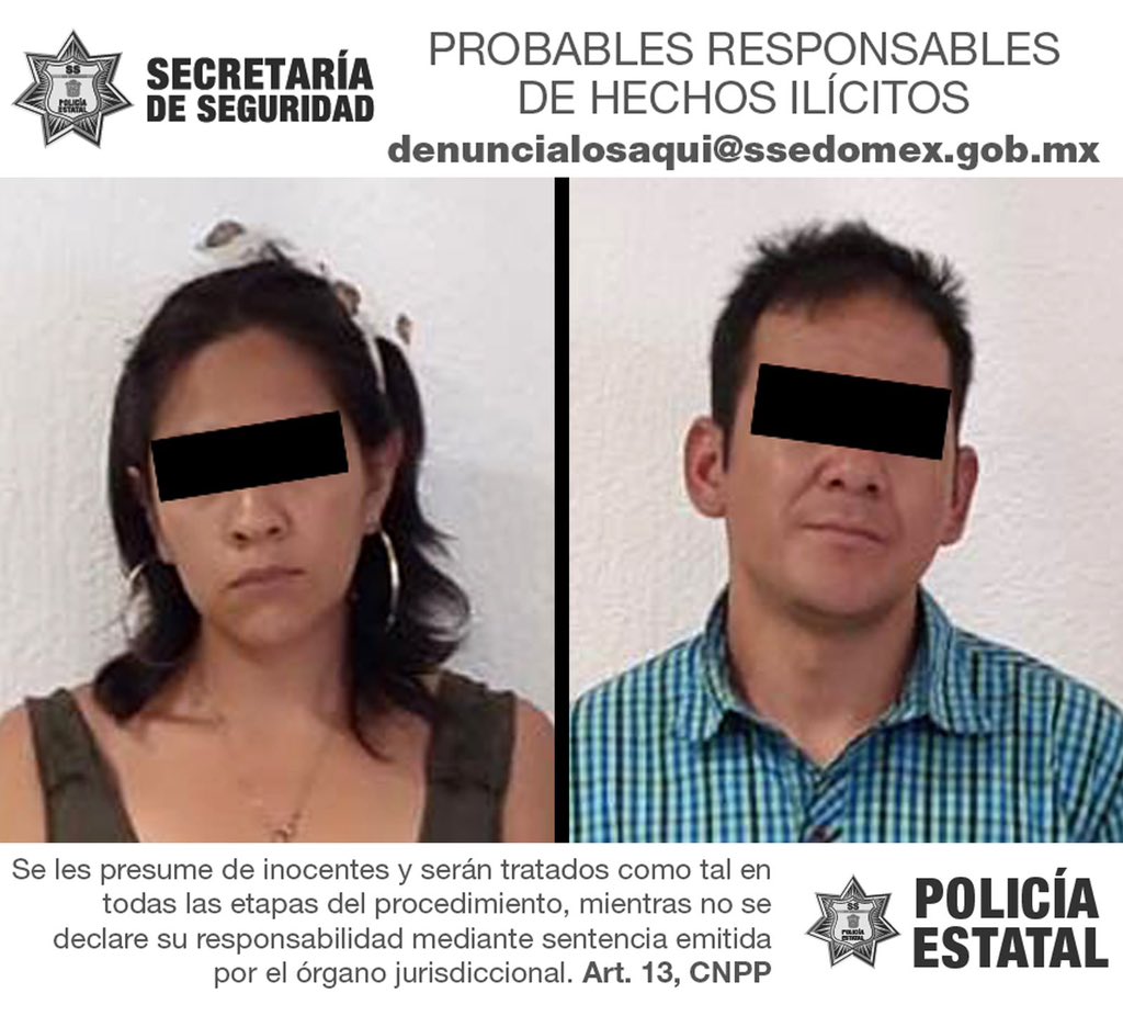 Pareja manejaba auto robado en Atlacomulco, los detienen en Las Mercedes