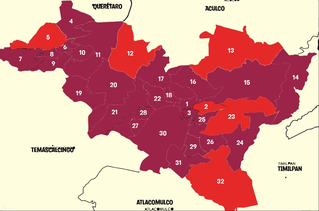 mapa Morena Acambay y PRI