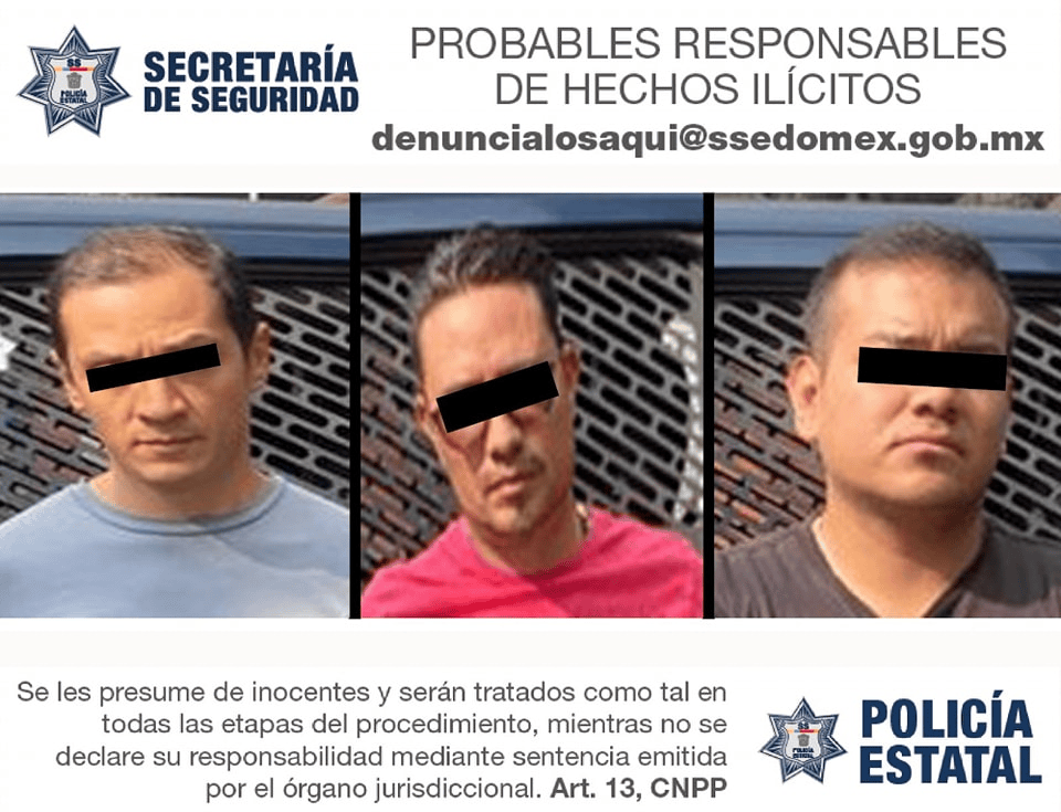 En Villa del Carbón detienen a 3 hombres con armas de fuego