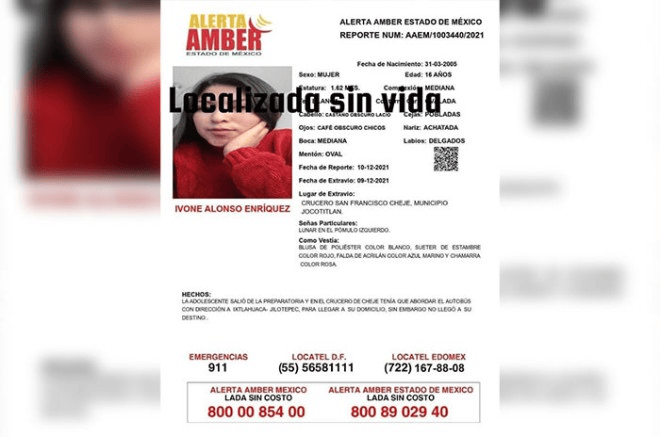 Ivone "N" desapareció en 2021; su cuerpo fue encontrado en Timilpan y trasladado a una morgue, pero la Fiscalía tardó un año en notificar a la familia.