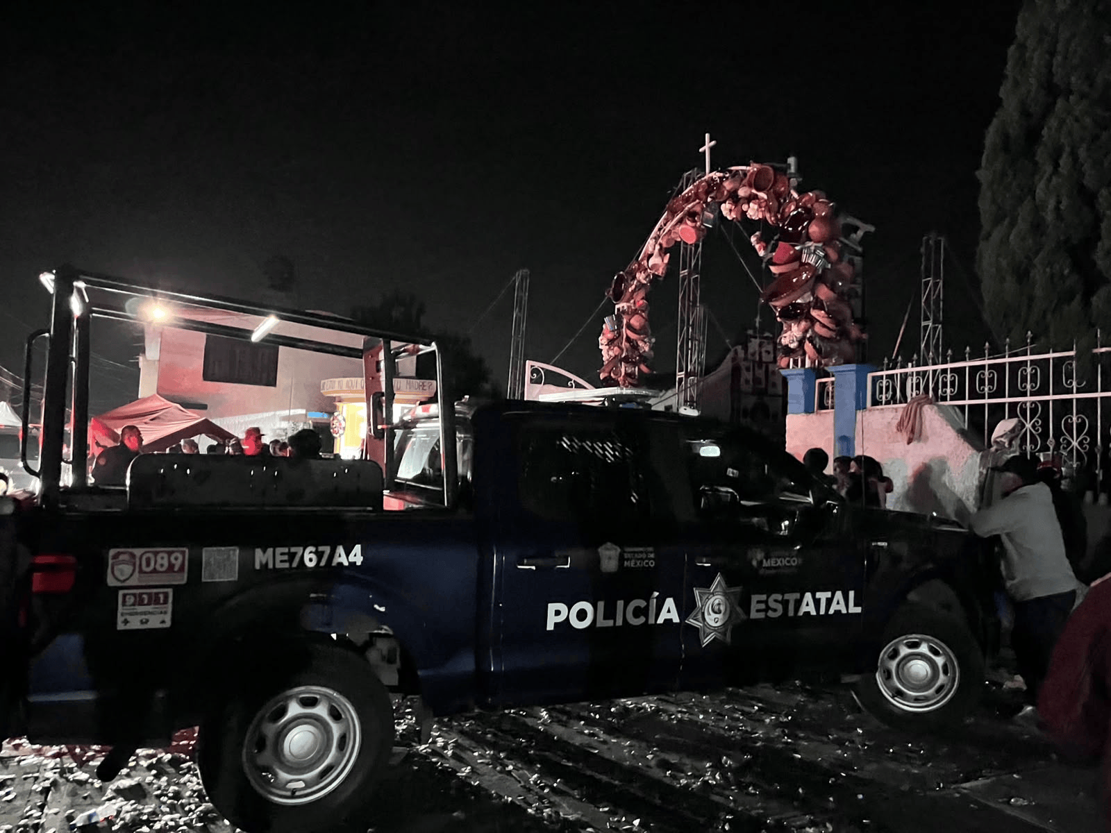 Zona afectada por la explosión de pirotecnia en Santa María Canchesdá, Temascalcingo