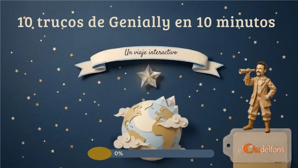 Portada del Genially reutilizable 10 trucos de Genially en 10 minutos: un viaje interactivo