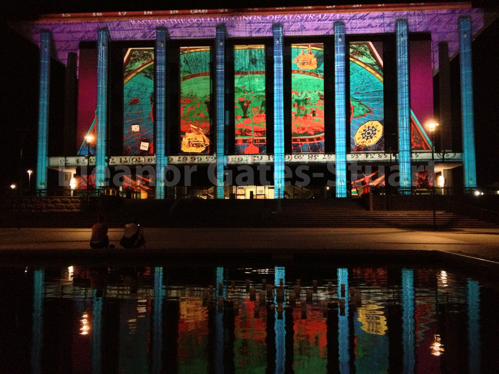 National Library of Australia Artwork by Eleanor Gates-Stuart, Enlighten Canberra 2013