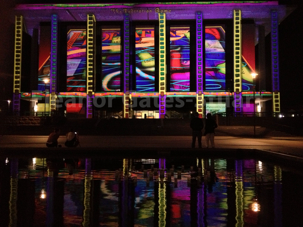 National Library of Australia Artwork by Eleanor Gates-Stuart, Enlighten Canberra 2013