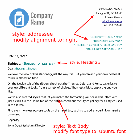 Libreoffice Create A Business Letter Template